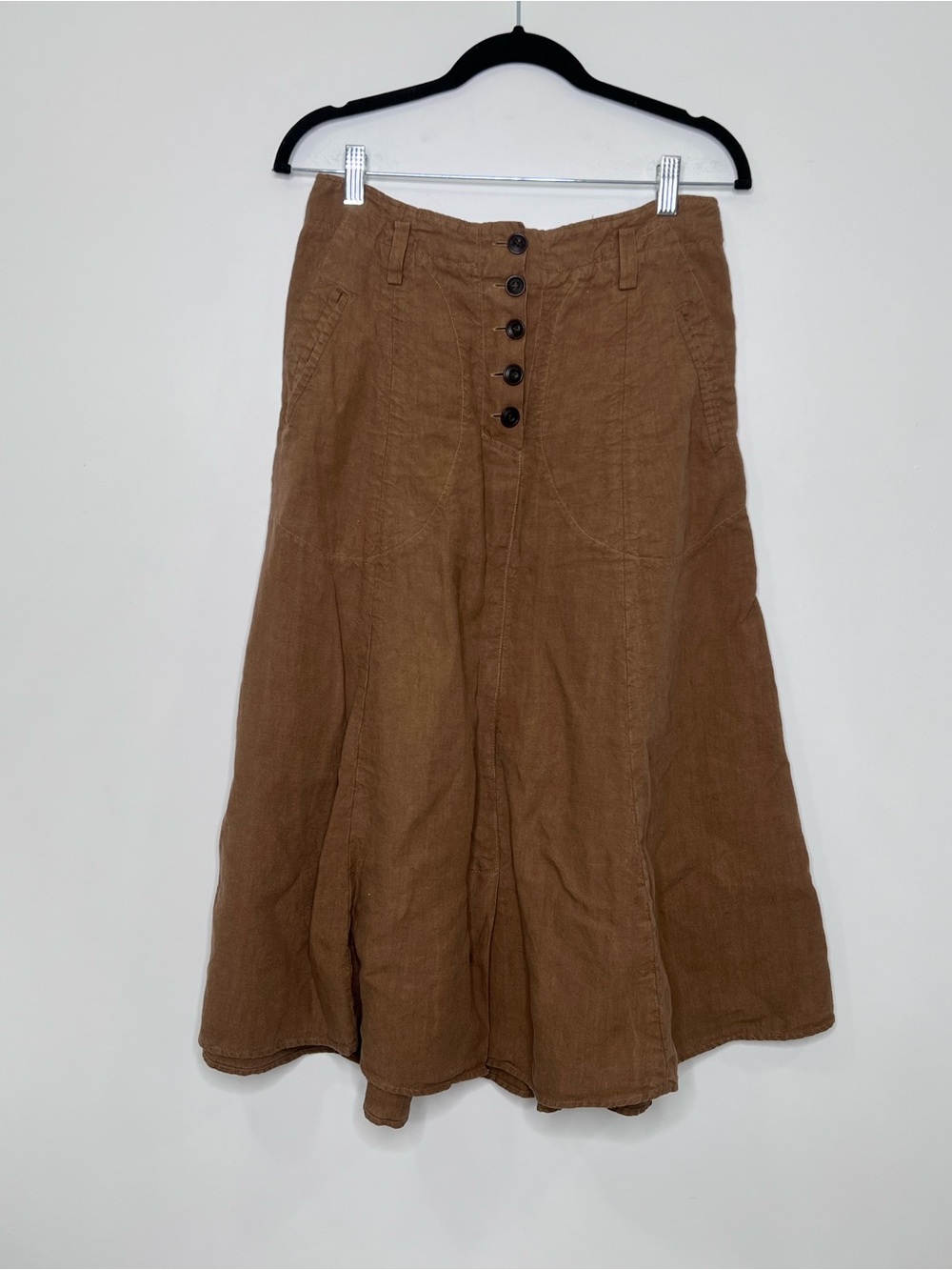 Hye Sun Mun Brown A-Line Button-Front Skirt